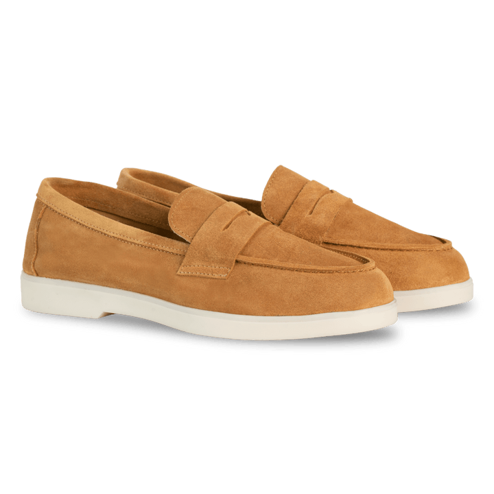 Charlize : mocassin Femme - Daim Cognac - Bleather Maroc