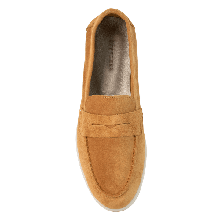 Charlize : mocassin Femme - Daim Cognac - Bleather Maroc
