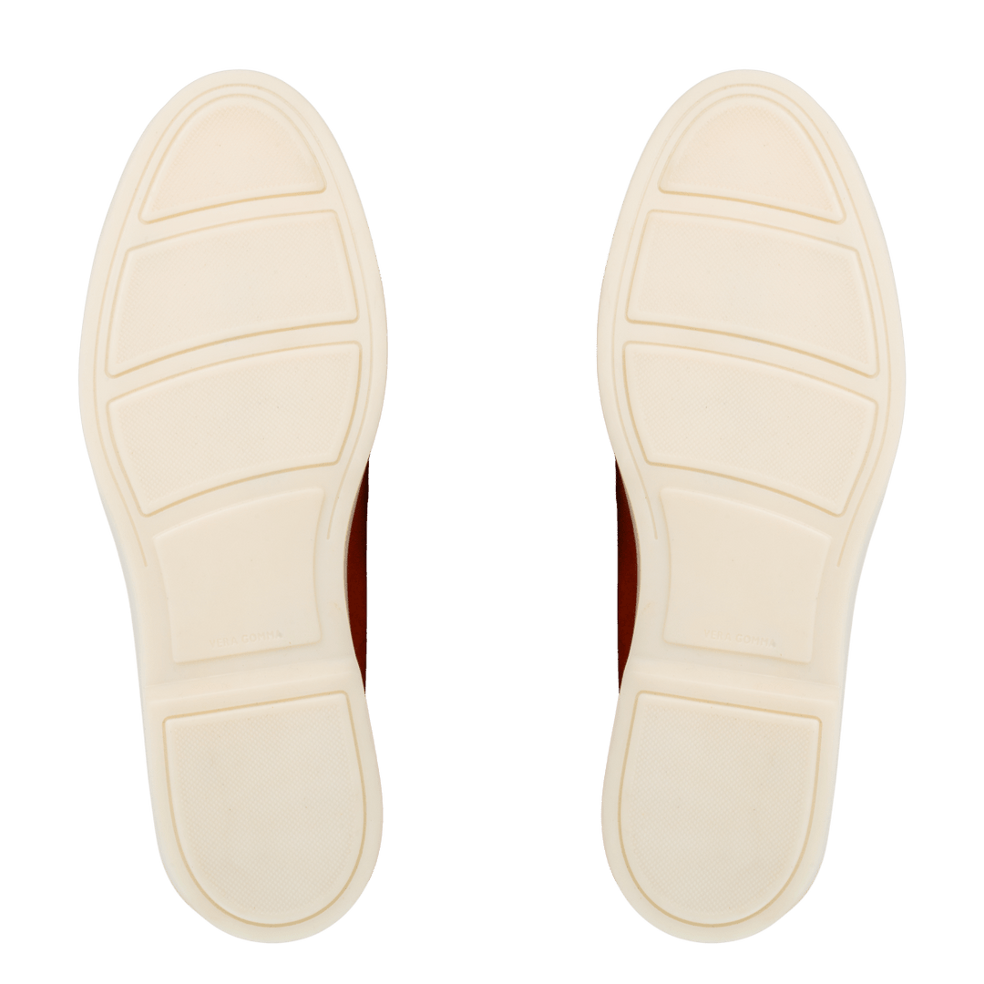 Charlize : mocassin Femme - Daim Orange - Bleather Maroc