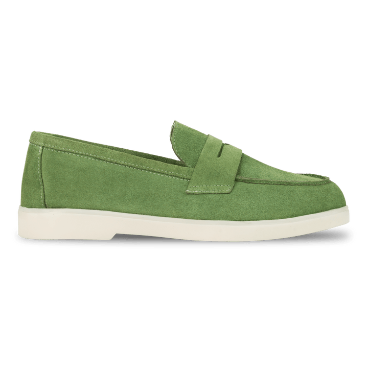 Charlize : mocassin Femme - Daim vert - Bleather Maroc