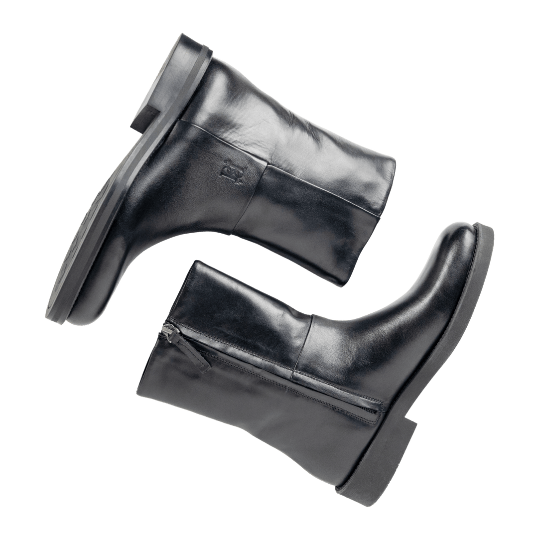 Charlotte: Bottes Femme - Cuir Noir - Bleather Maroc