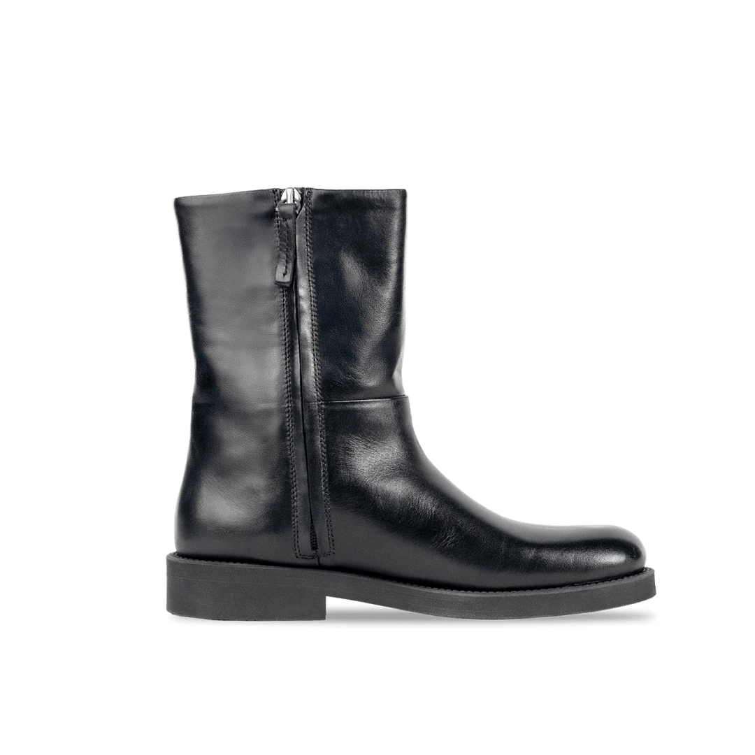 Charlotte: Bottes Femme - Cuir Noir - Bleather Maroc