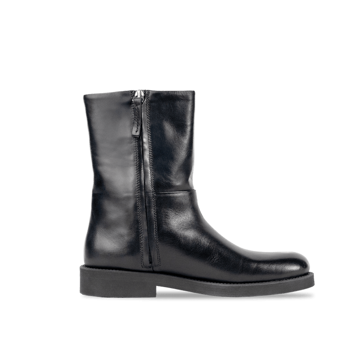 Charlotte: Bottes Femme - Cuir Noir - Bleather Maroc