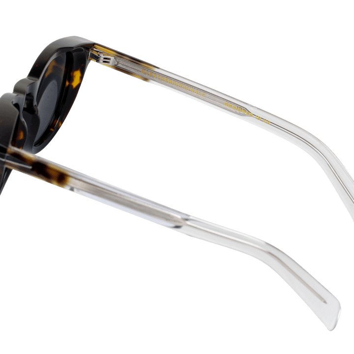 Clover: Lunettes de soleil de luxe Havane trans - Bleather Maroc