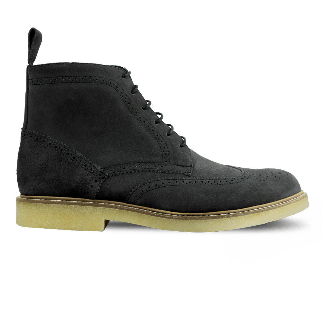 Columb: Bottes Homme - Daim Gris - Bleather Maroc