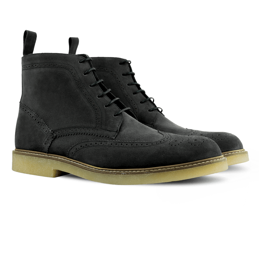 Columb: Bottes Homme - Daim Gris - Bleather Maroc