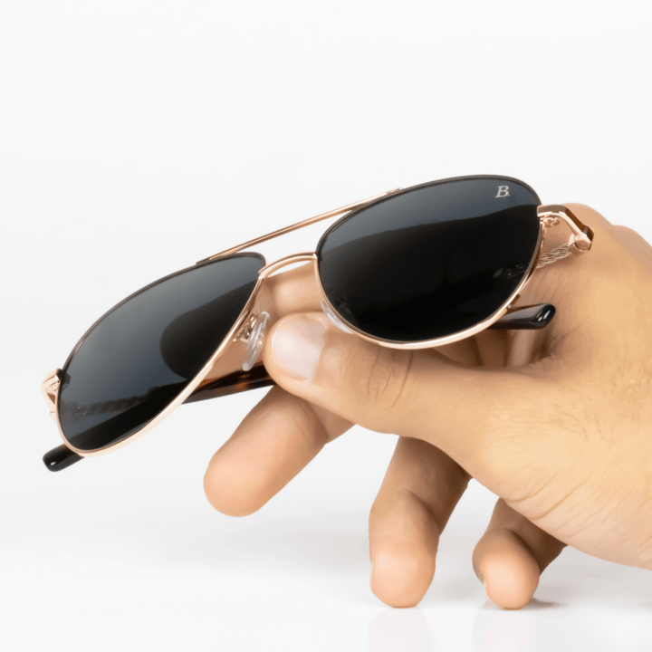 COMET'S: Lunettes de soleil de luxe Gold - Bleather Maroc