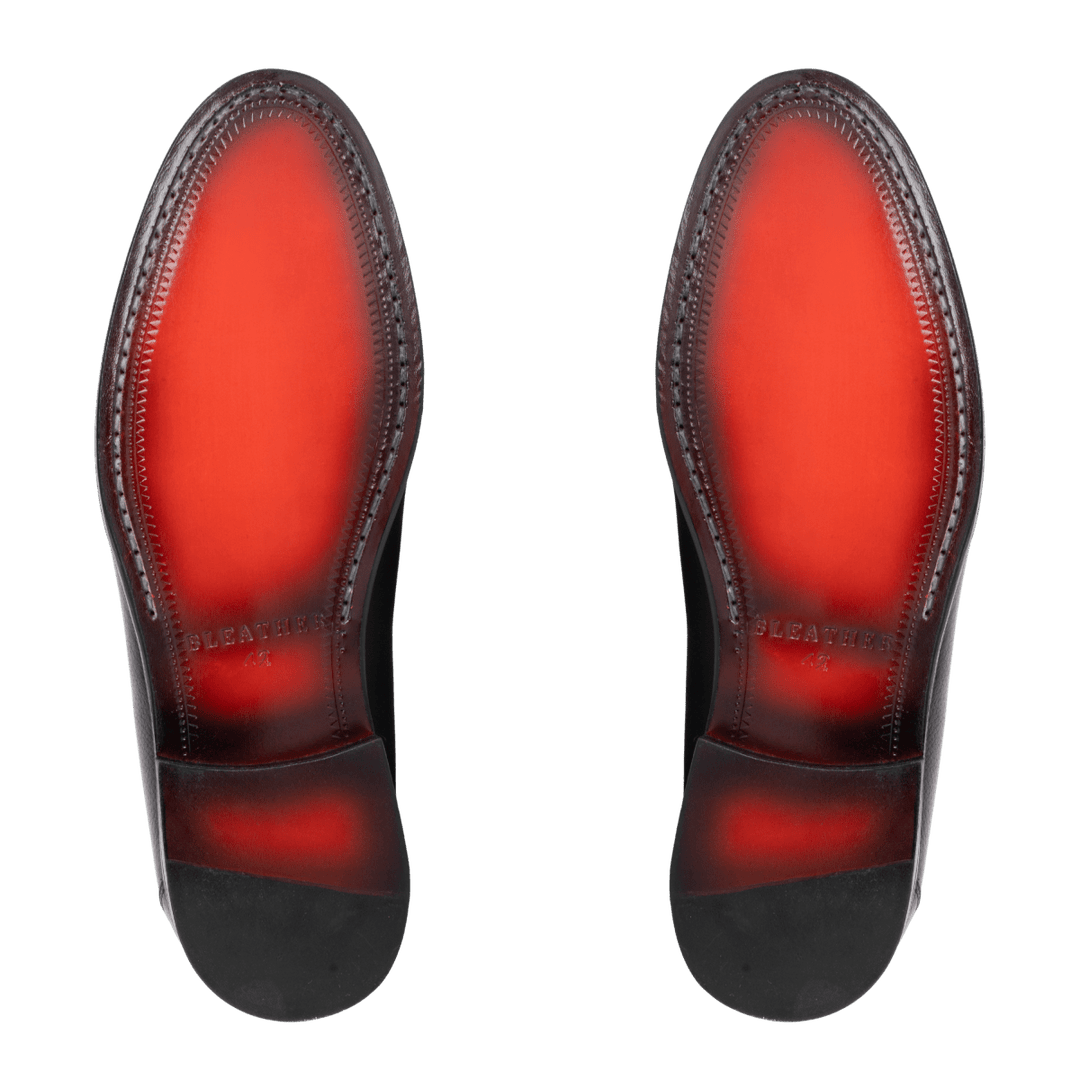 Conor : Chaussures à boucles - Cuir Marron - Bleather Maroc