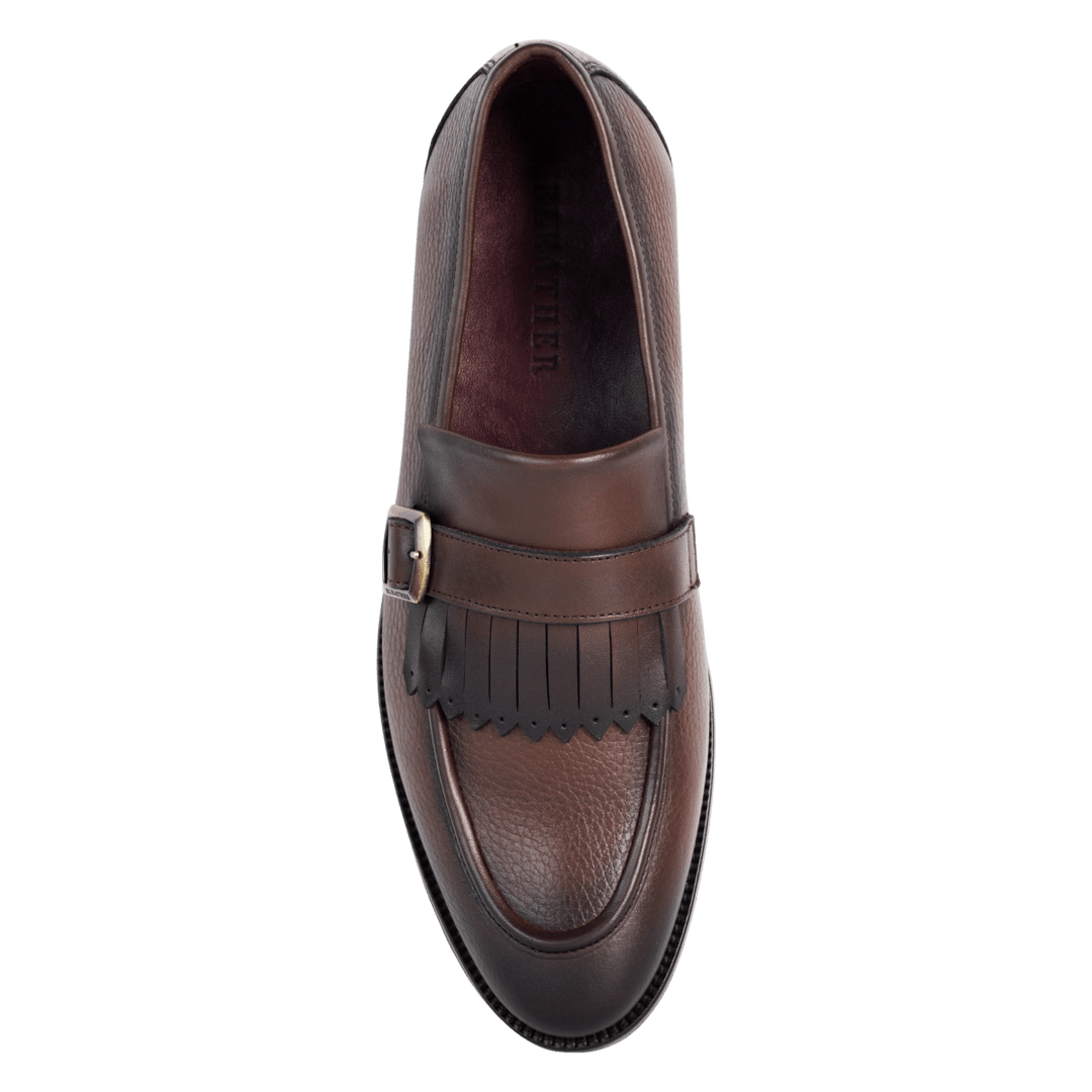 Conor : Chaussures à boucles - Cuir Marron - Bleather Maroc