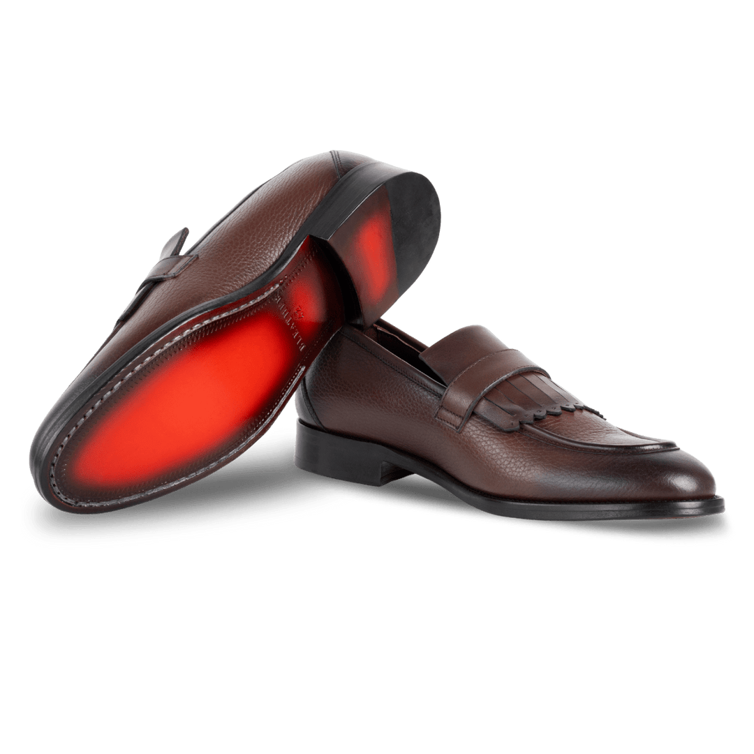 Conor : Chaussures à boucles - Cuir Marron - Bleather Maroc