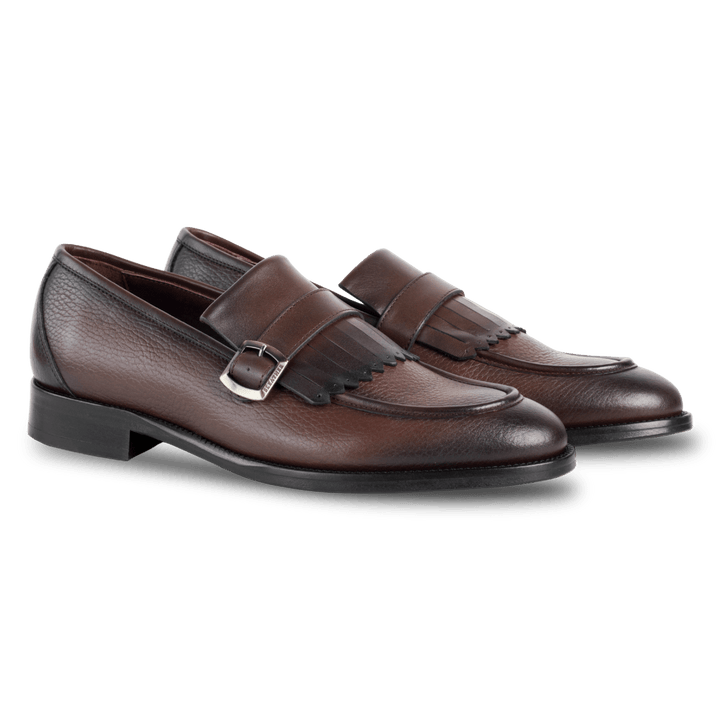 Conor : Chaussures à boucles - Cuir Marron - Bleather Maroc