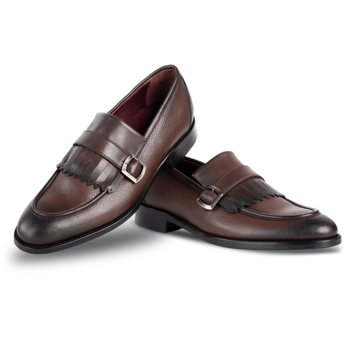 Conor : Chaussures à boucles - Cuir Marron - Bleather Maroc
