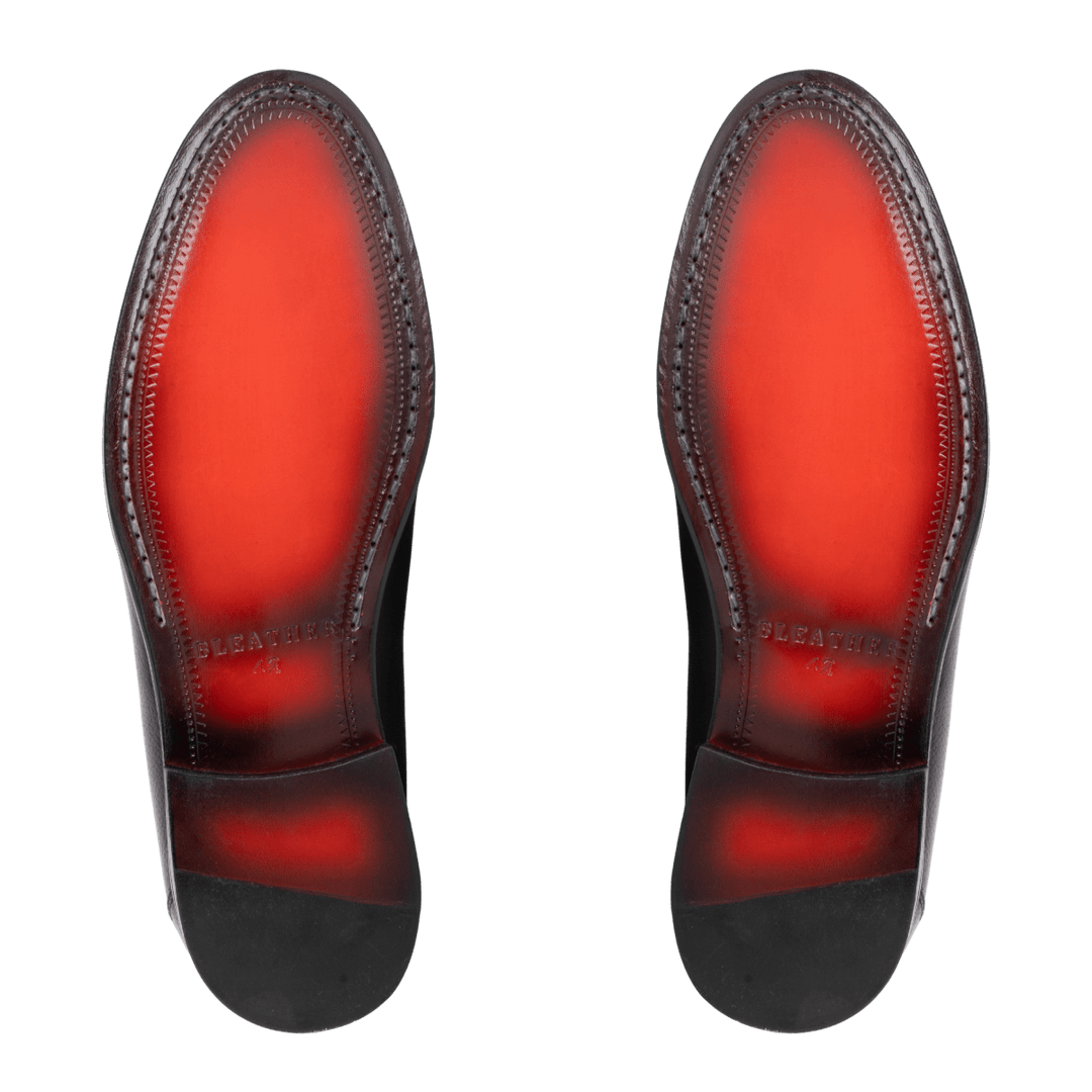 Conor : Chaussures à boucles - Cuir Noir - Bleather Maroc
