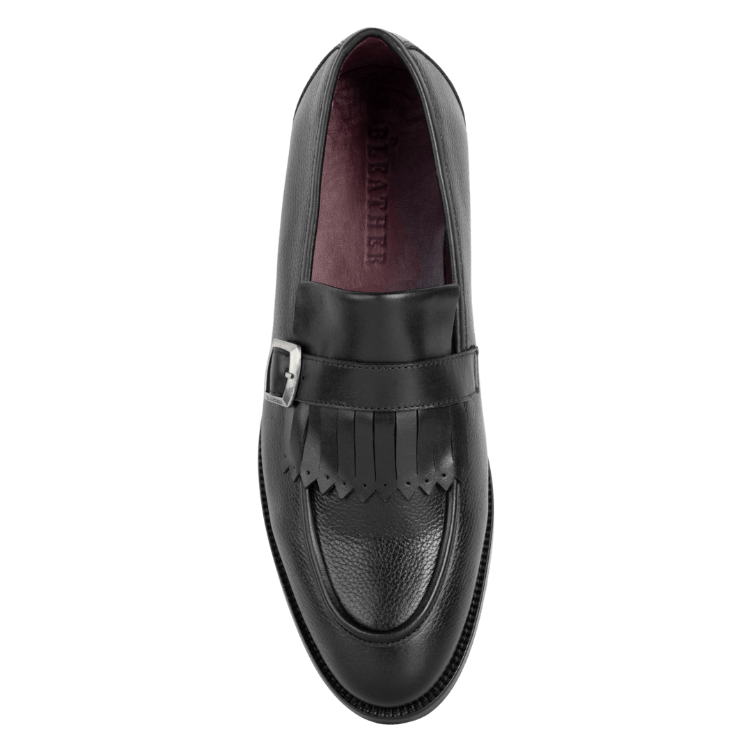 Conor : Chaussures à boucles - Cuir Noir - Bleather Maroc