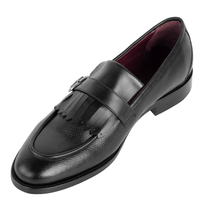 Conor : Chaussures à boucles - Cuir Noir - Bleather Maroc