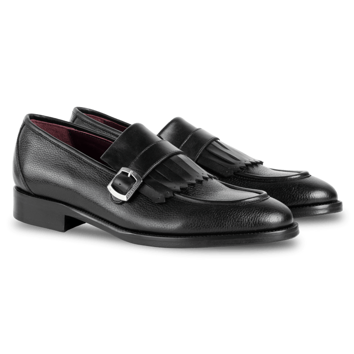 Conor : Chaussures à boucles - Cuir Noir - Bleather Maroc