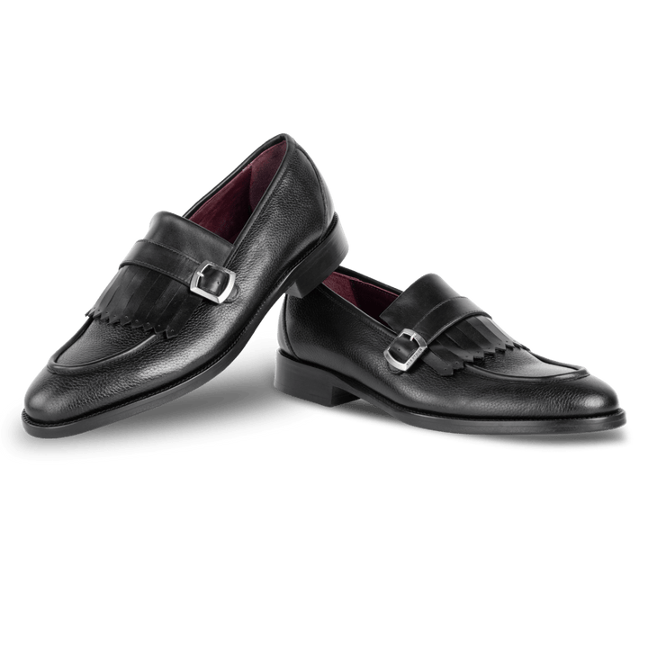 Conor : Chaussures à boucles - Cuir Noir - Bleather Maroc