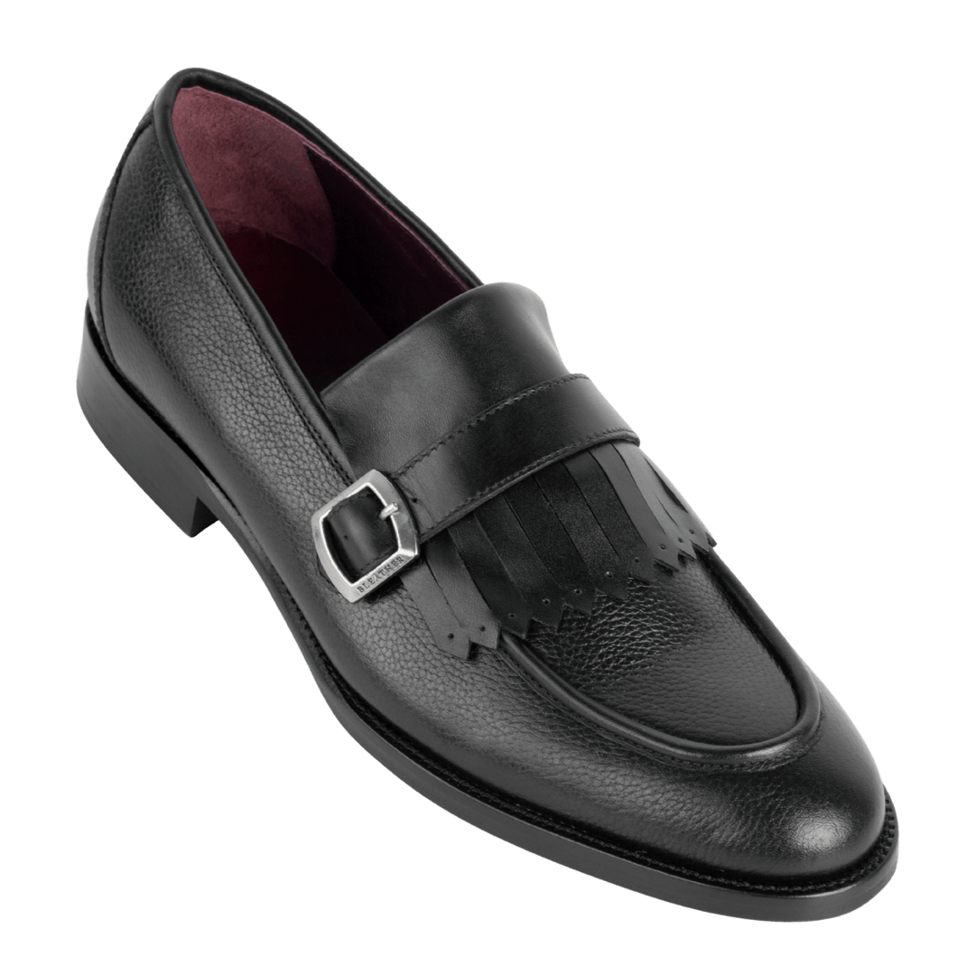 Conor : Chaussures à boucles - Cuir Noir - Bleather Maroc