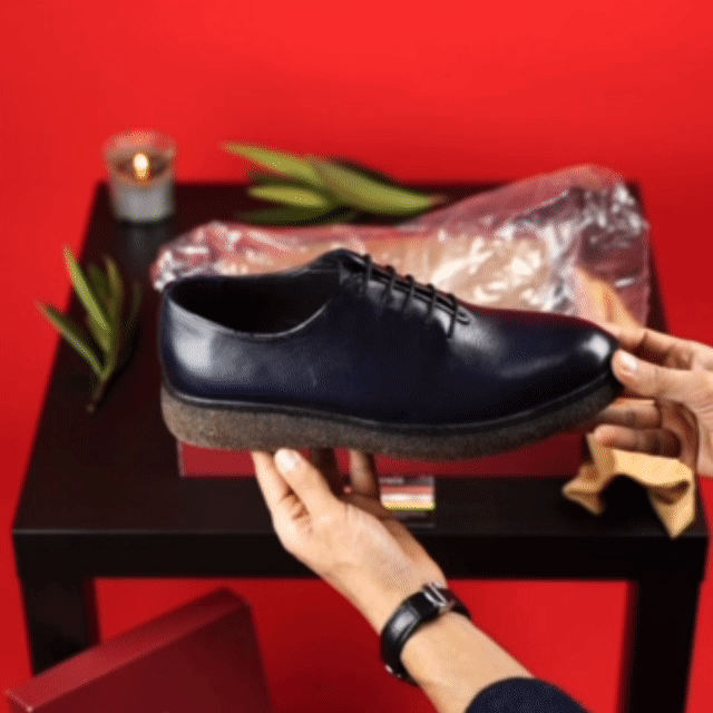 Peters: Richelieu Homme - Cuir Bleu - Bleather Maroc