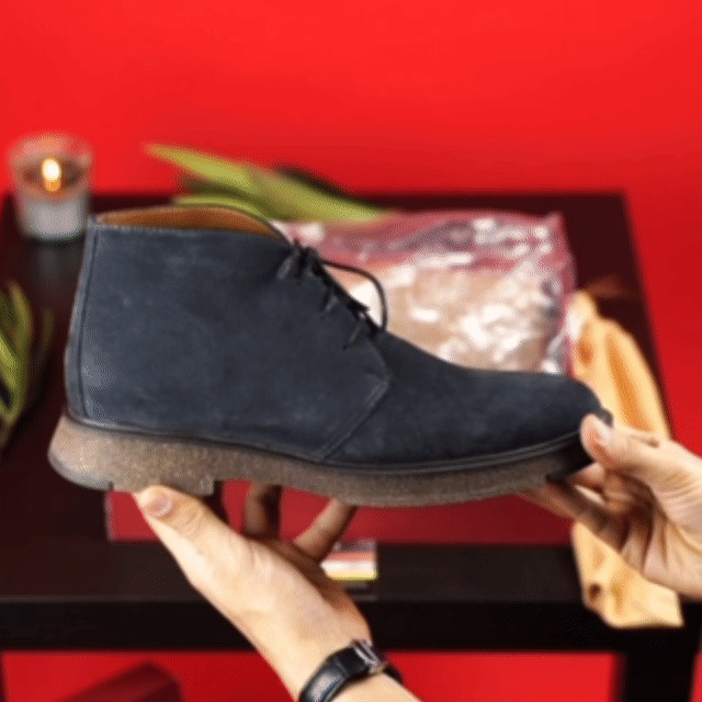 Clarke: Demi Bottes Homme - Daim Bleu - Bleather Maroc