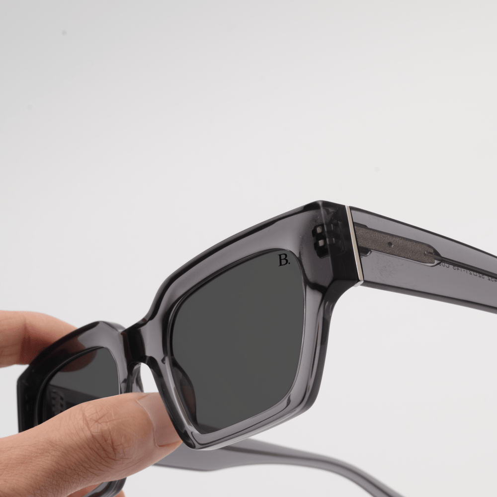 Cosmos: Lunettes de soleil de luxe Gris transparent - Bleather Maroc