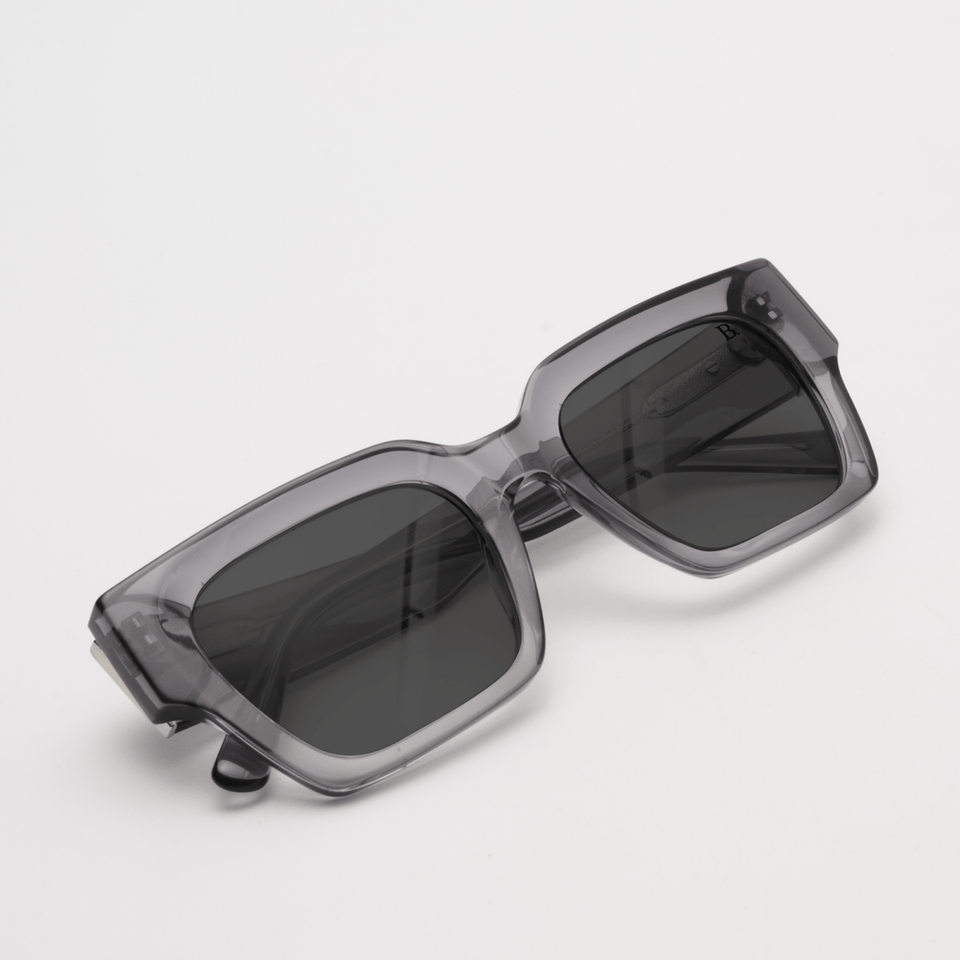 Cosmos: Lunettes de soleil de luxe Gris transparent - Bleather Maroc