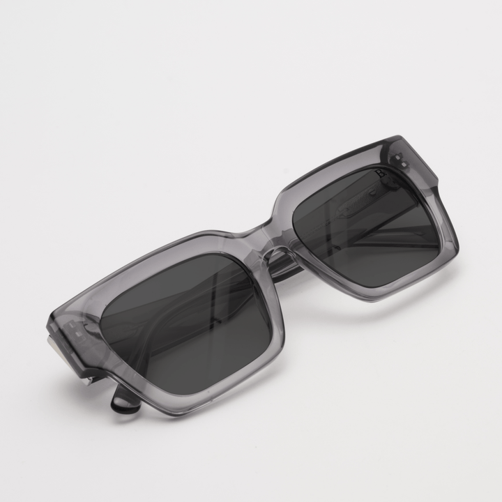 Cosmos: Lunettes de soleil de luxe Gris transparent - Bleather Maroc