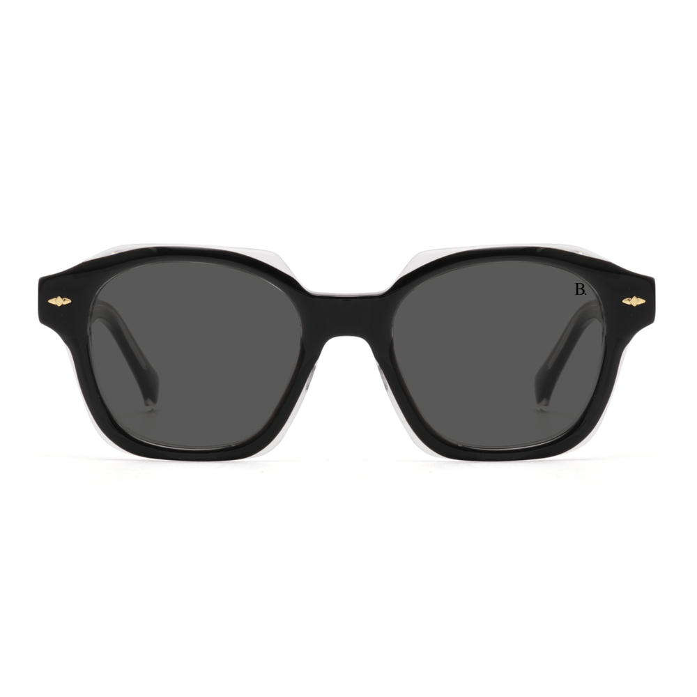 Crown: Lunettes de soleil de luxe Noir - Bleather Maroc