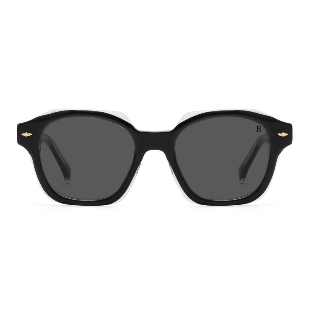 Crown: Lunettes de soleil de luxe Noir - Bleather Maroc