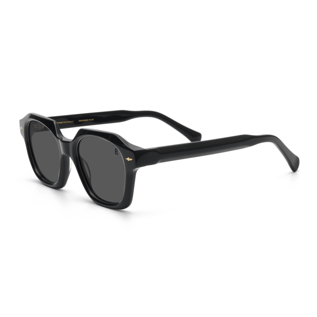 Crown: Lunettes de soleil de luxe Noir - Bleather Maroc