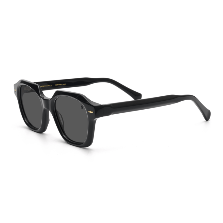 Crown: Lunettes de soleil de luxe Noir - Bleather Maroc