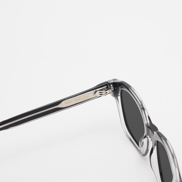 Crown: Lunettes de soleil de luxe Noir transparent - Bleather Maroc