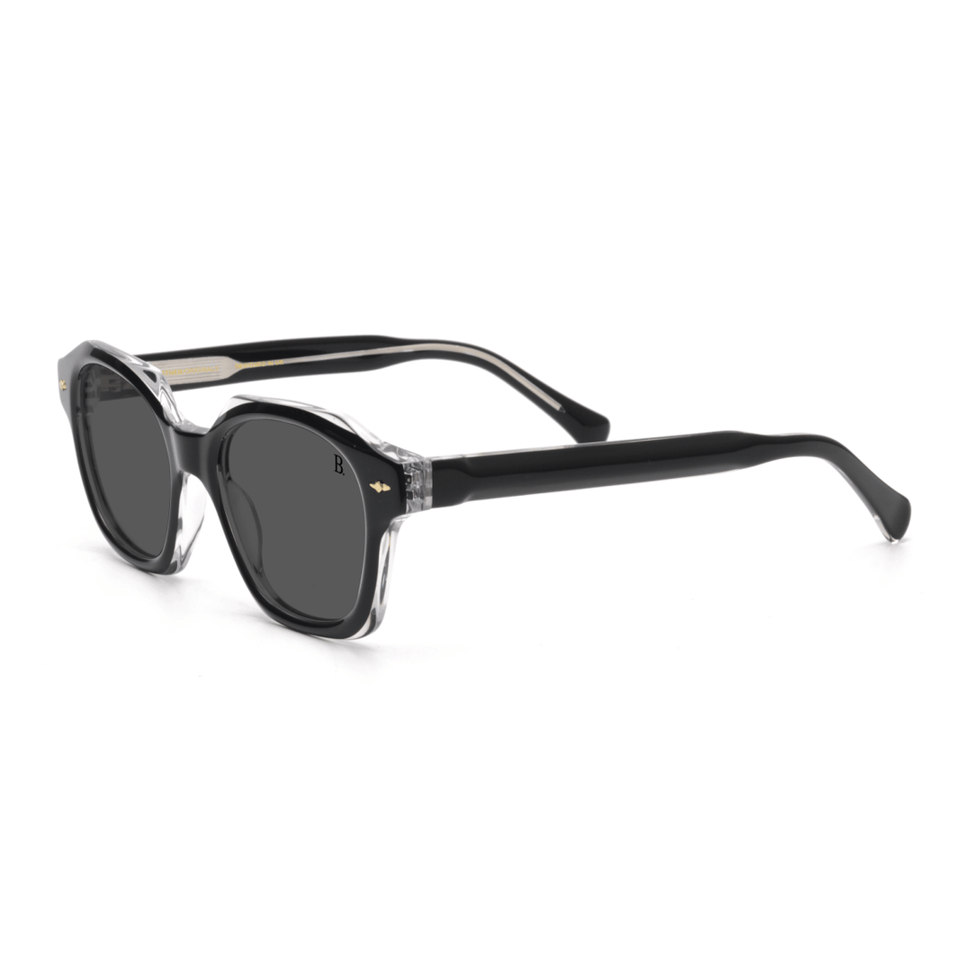 Crown: Lunettes de soleil de luxe Noir transparent - Bleather Maroc