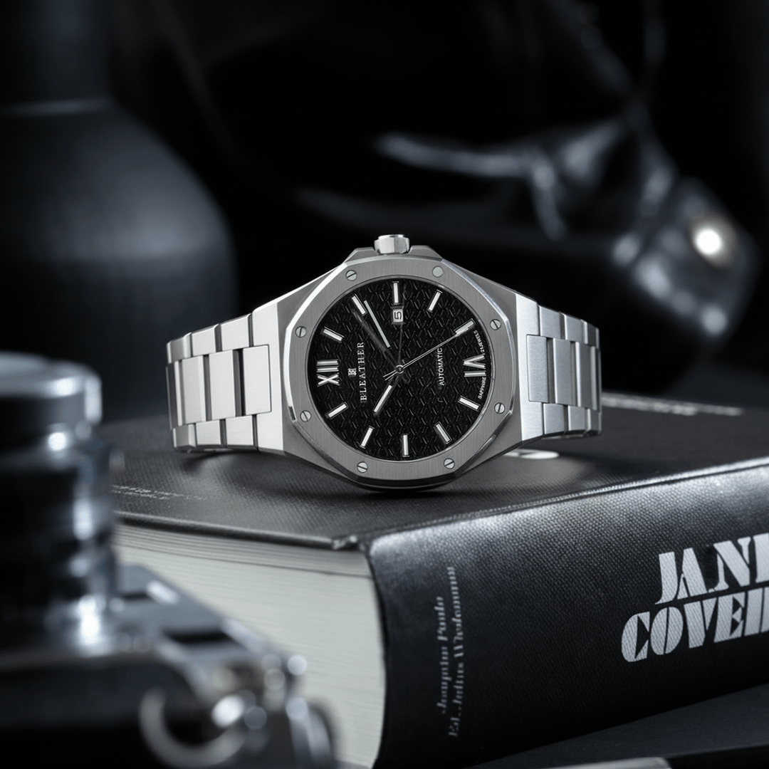 Crown: Montre Automatique Homme – Acier Argenté - Bleather Maroc