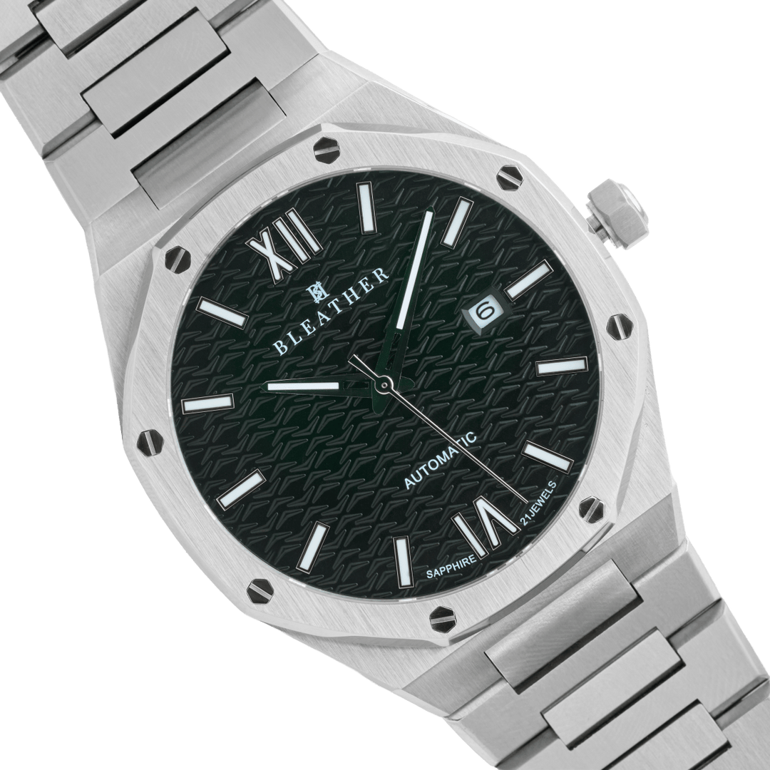 Crown: Montre Automatique Homme – Acier Argenté - Bleather Maroc