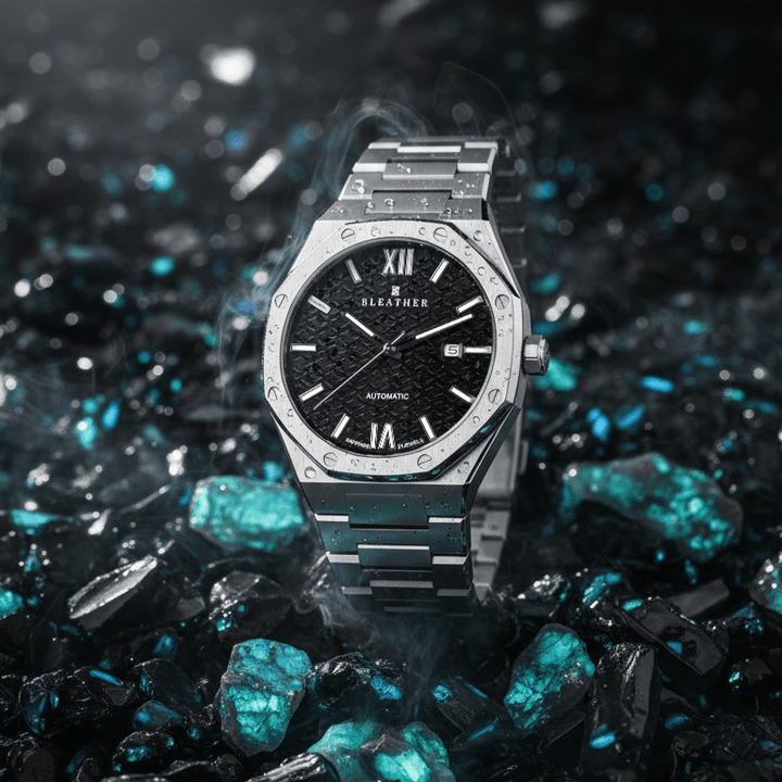 Crown: Montre Automatique Homme – Acier Argenté - Bleather Maroc