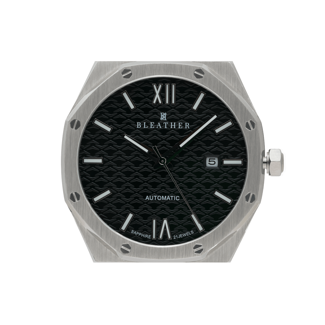 Crown: Montre Automatique Homme – Acier Argenté - Bleather Maroc