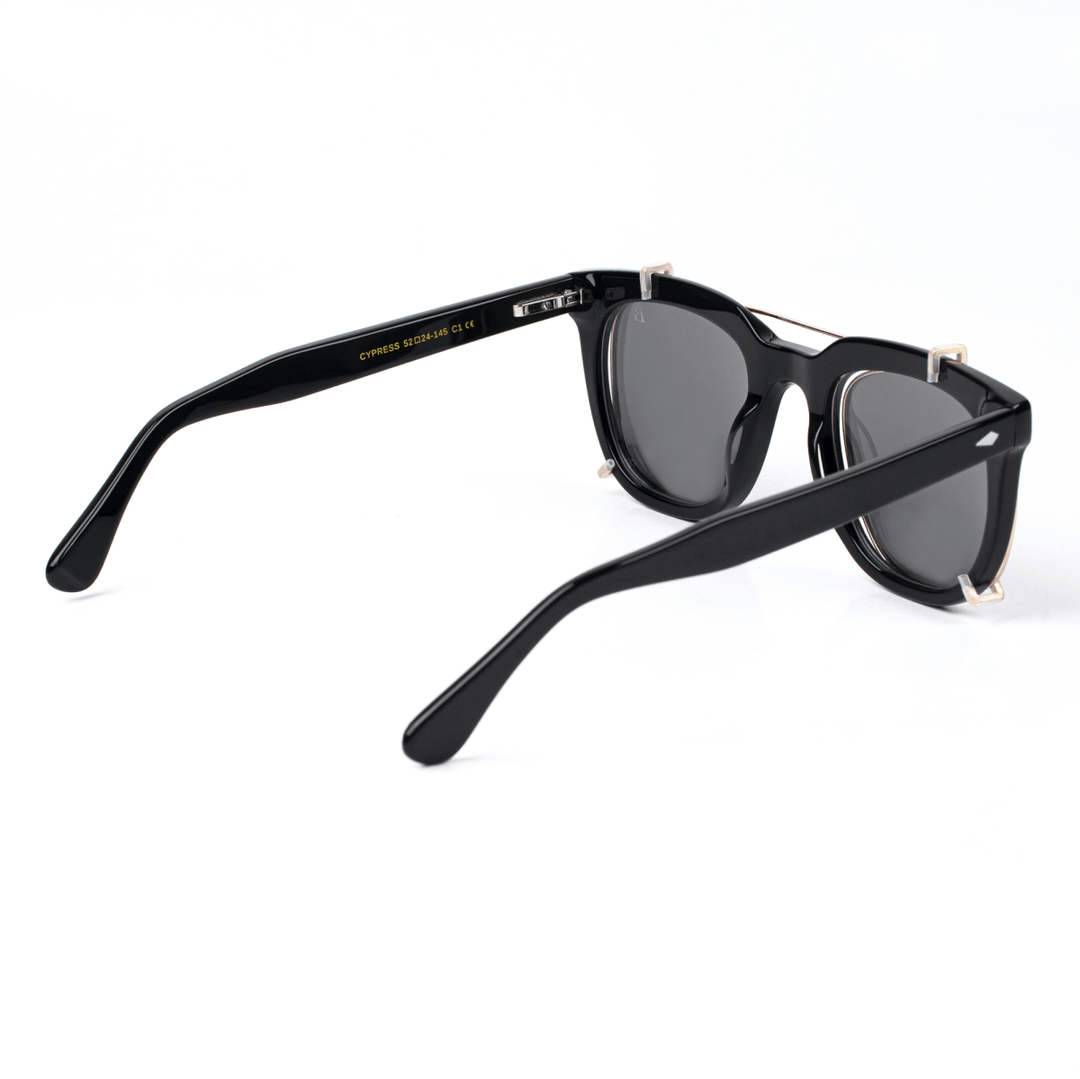 Cypress: Lunettes à clips de luxe Noir - Bleather Maroc
