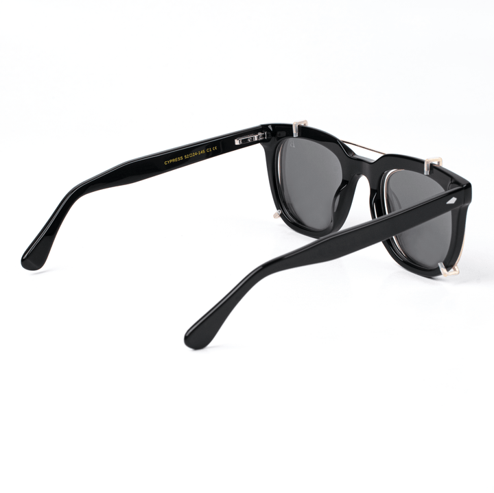 Cypress: Lunettes à clips de luxe Noir - Bleather Maroc