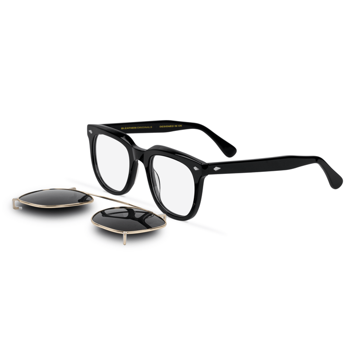 Cypress: Lunettes à clips de luxe Noir - Bleather Maroc
