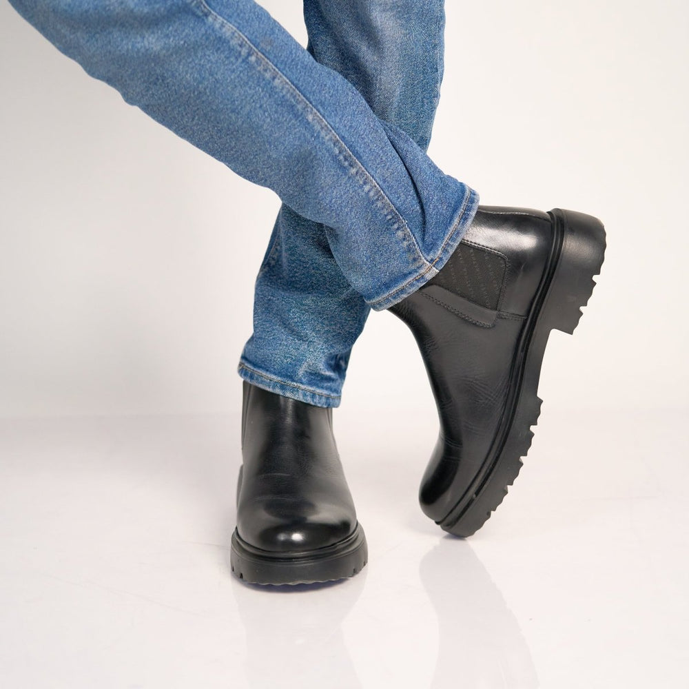 Dean: Chelsea Boots Homme - Cuir Noir - Bleather Maroc