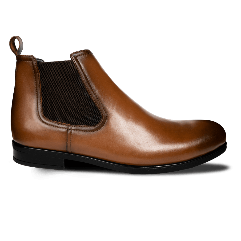 Deighton: Demi Bottes Homme - Cuir Cognac - Bleather Maroc