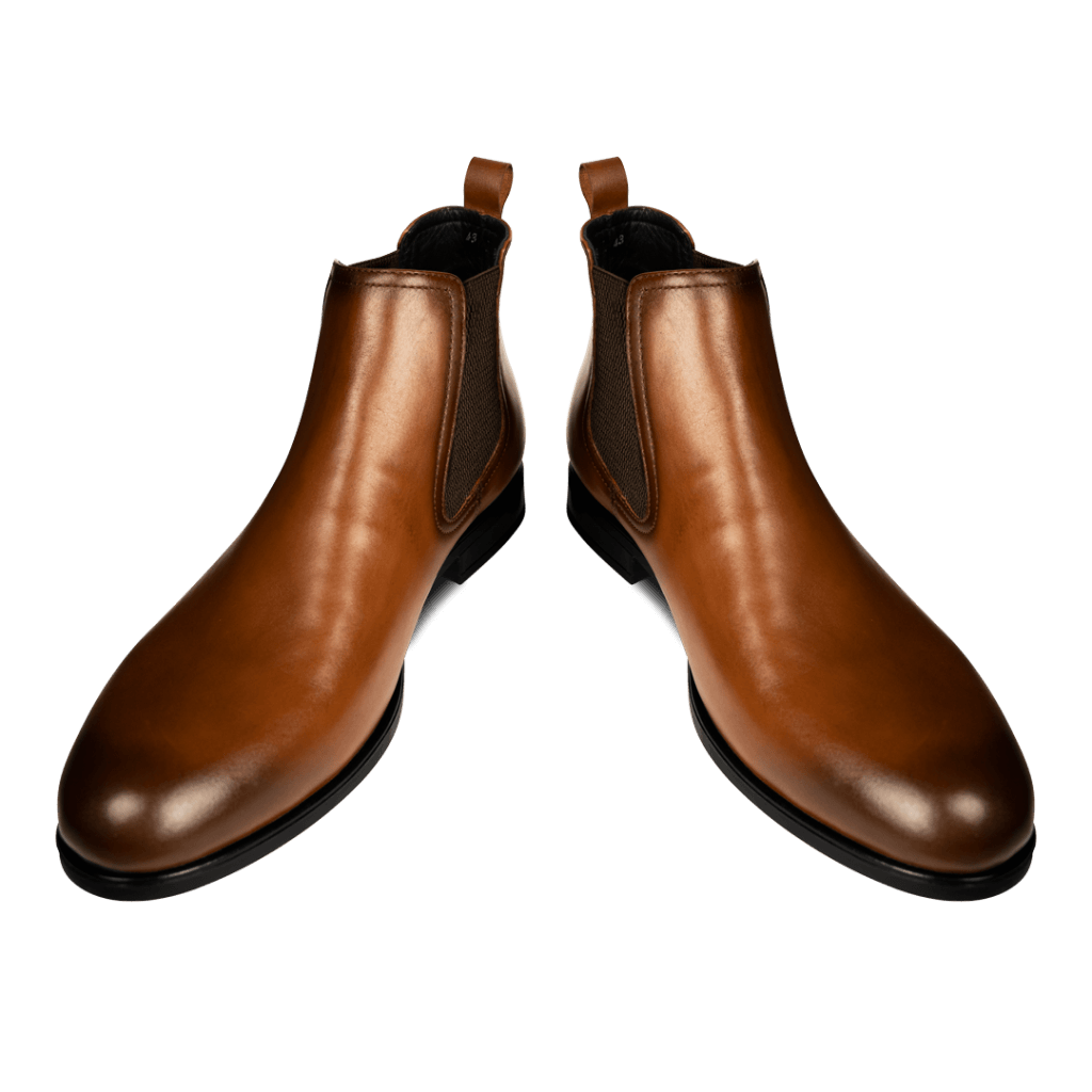 Deighton: Demi Bottes Homme - Cuir Cognac - Bleather Maroc