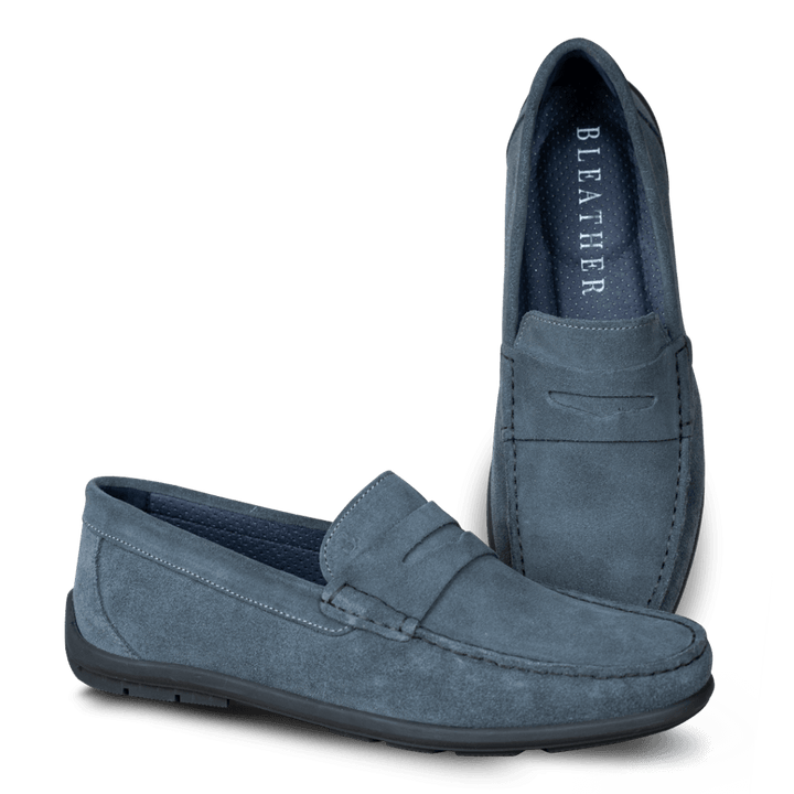 Denver: Mocassin Homme - Daim Bleu pétrole - Bleather Maroc