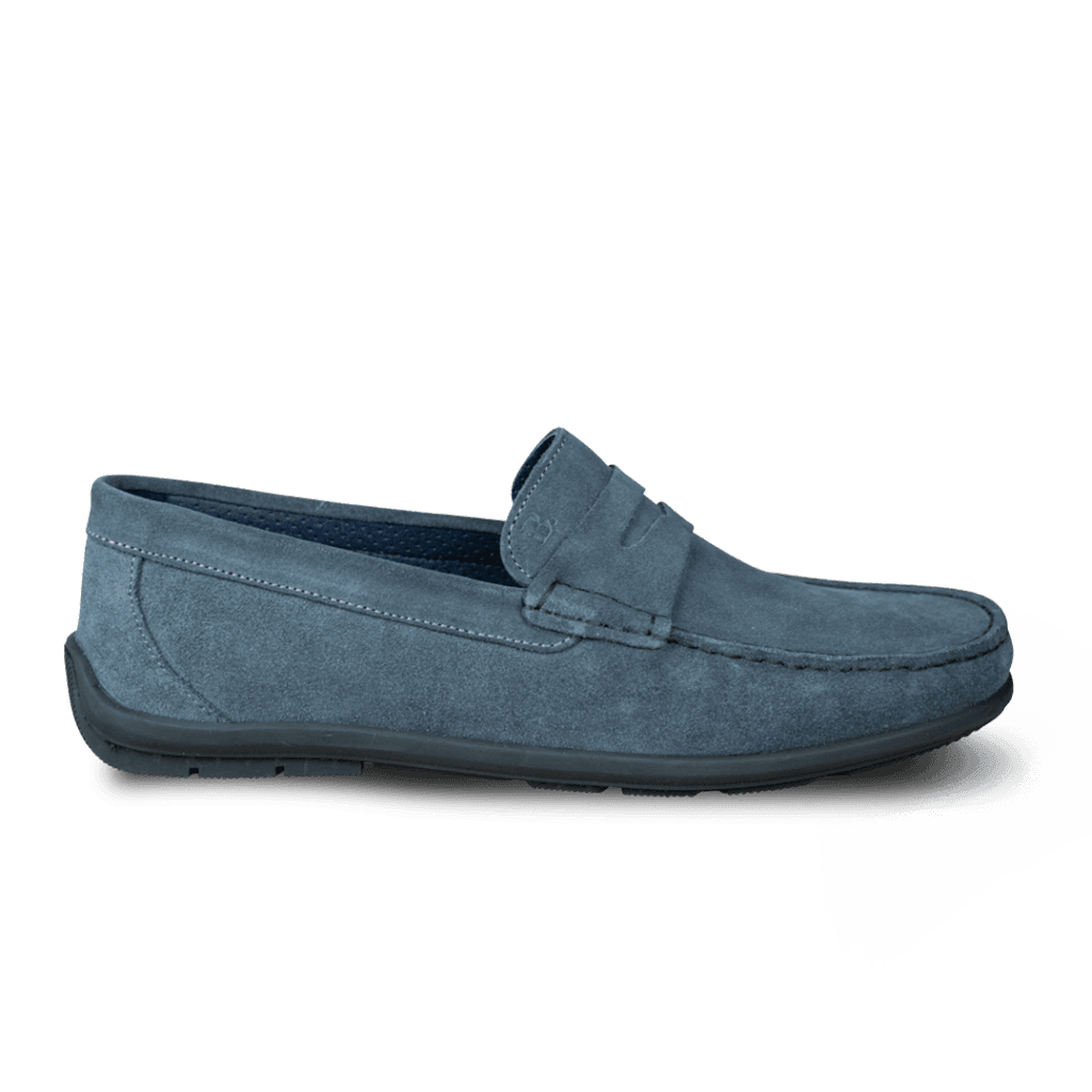 Denver: Mocassin Homme - Daim Bleu pétrole - Bleather Maroc