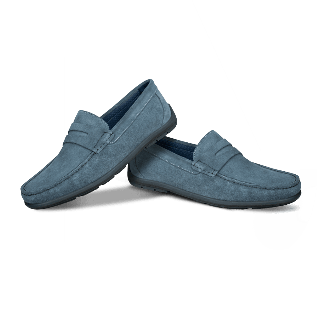 Denver: Mocassin Homme - Daim Bleu pétrole - Bleather Maroc