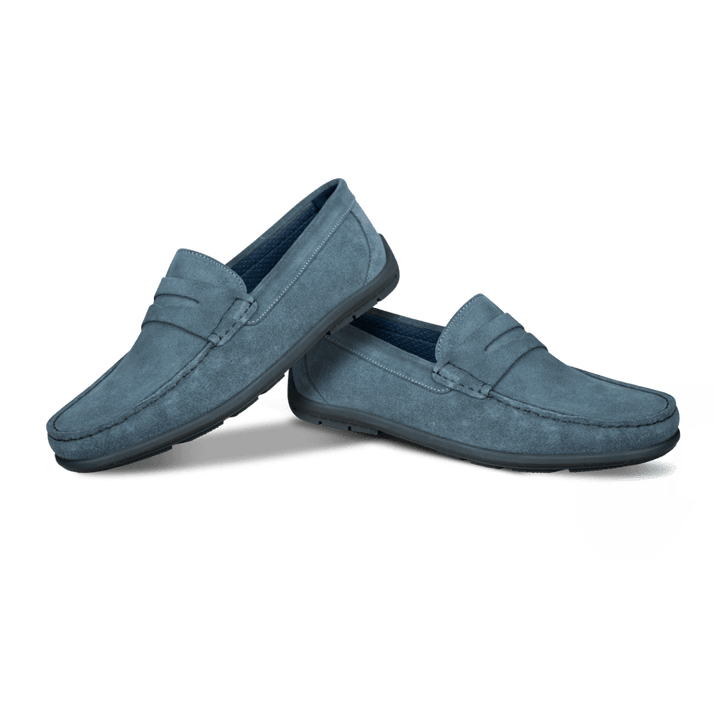 Denver: Mocassin Homme - Daim Bleu pétrole - Bleather Maroc