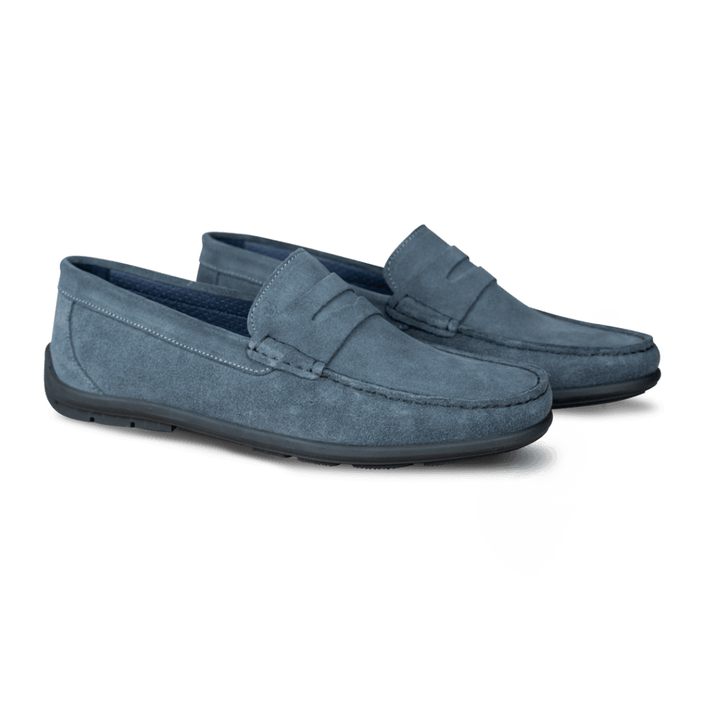 Denver: Mocassin Homme - Daim Bleu pétrole - Bleather Maroc