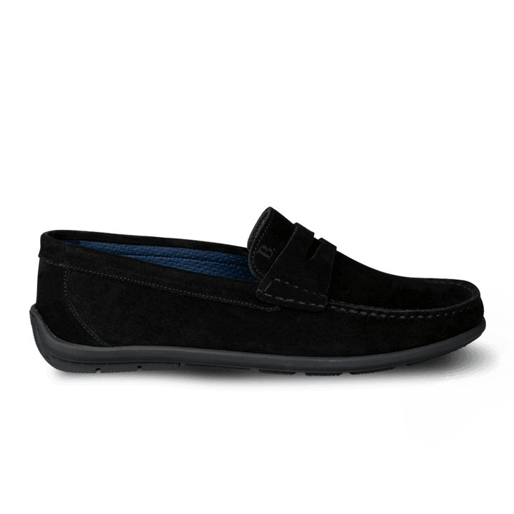 Denver: Mocassin Homme - Daim Noir - Bleather Maroc
