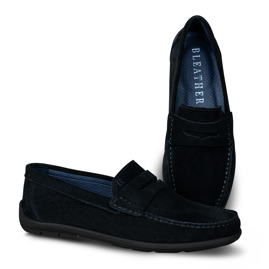 Denver: Mocassin Homme - Daim Noir - Bleather Maroc